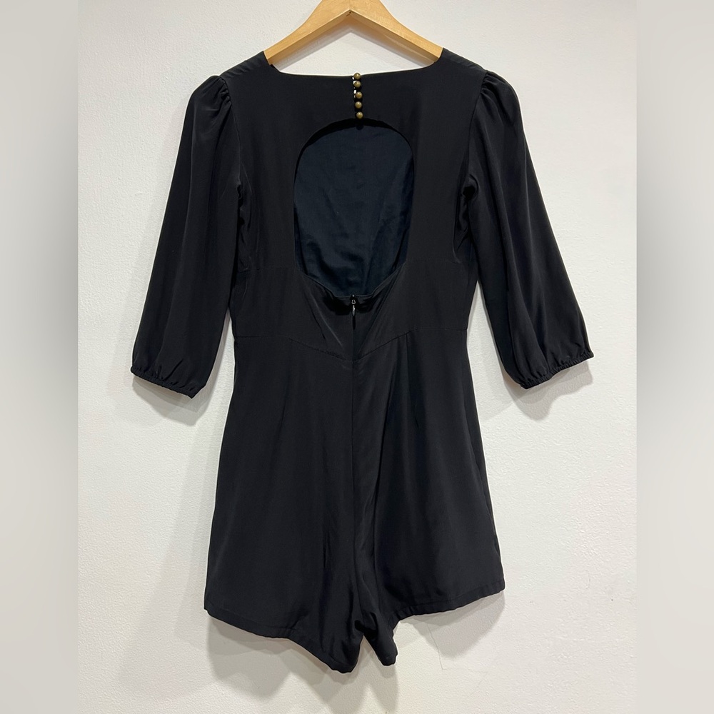 In God We Trust Silk Romper Size 2 Black